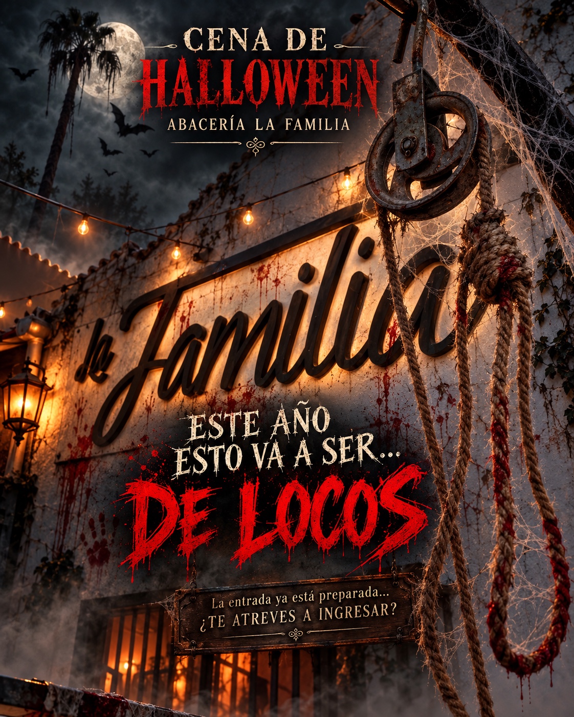 Cena de Halloween y decoración del hospital psiquiátrico de Abacería La Familia (2 de 7)