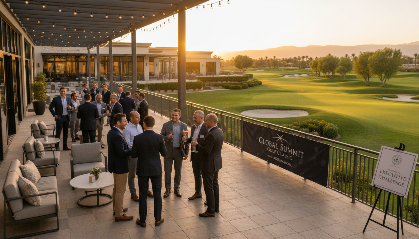 Corporate golf event at a luxury resort