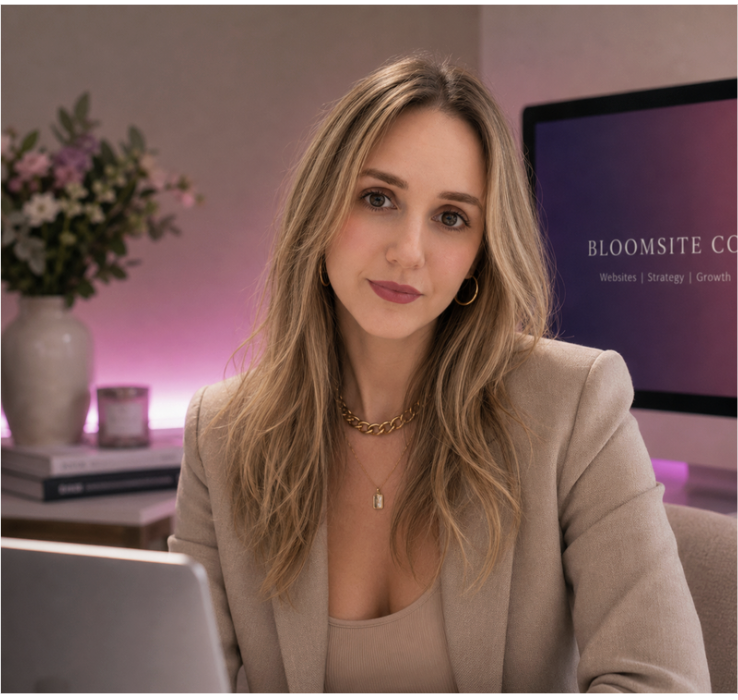 Founder working on website design