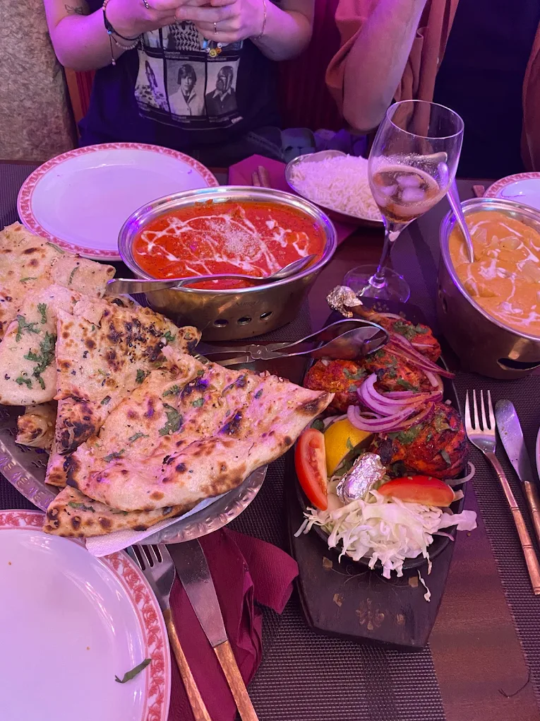 Full dinner table spread
