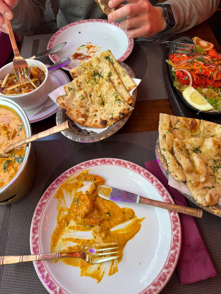 Naan and curry feast