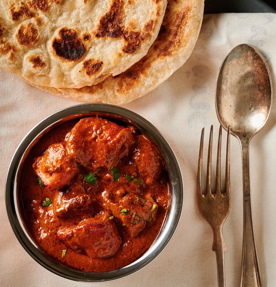 Chicken tikka masala top view