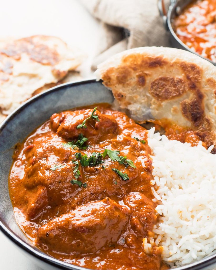 Butter chicken with paratha