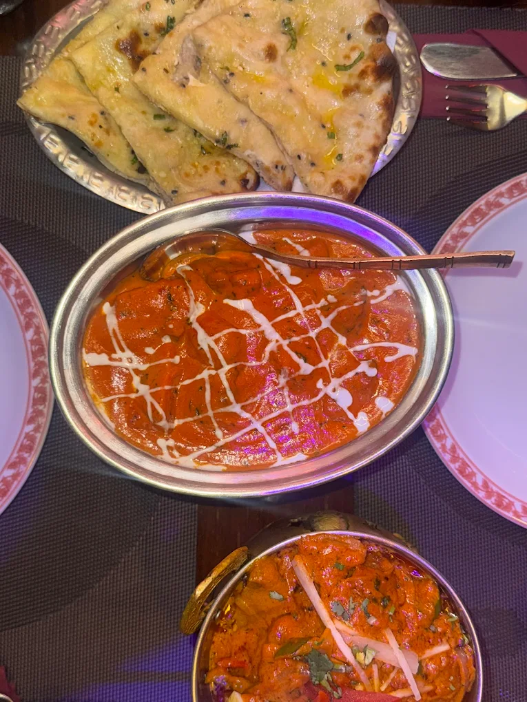Naan and curry overhead