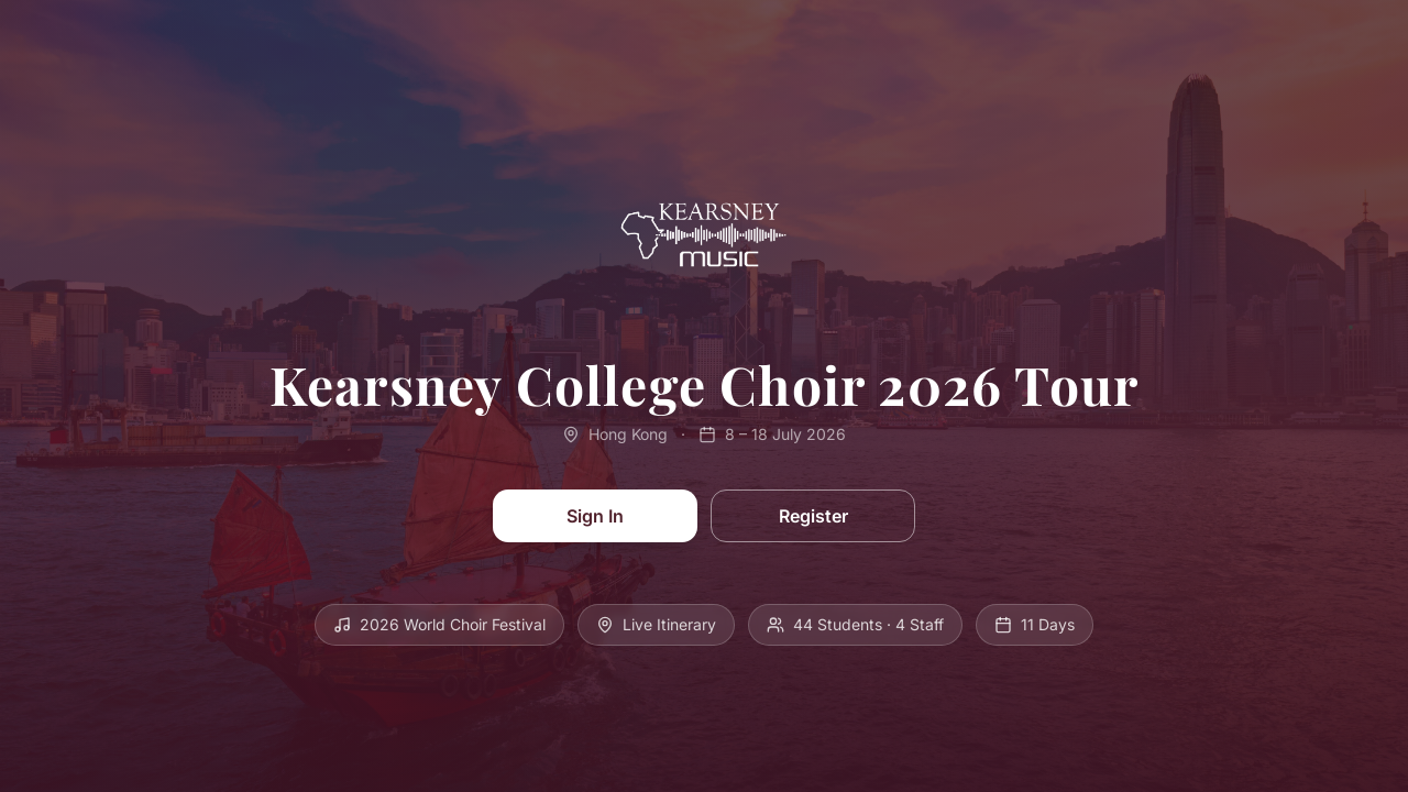 Kearsney Tour App template preview