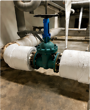 Uisoleret ventil i dampsystem – normalt foto