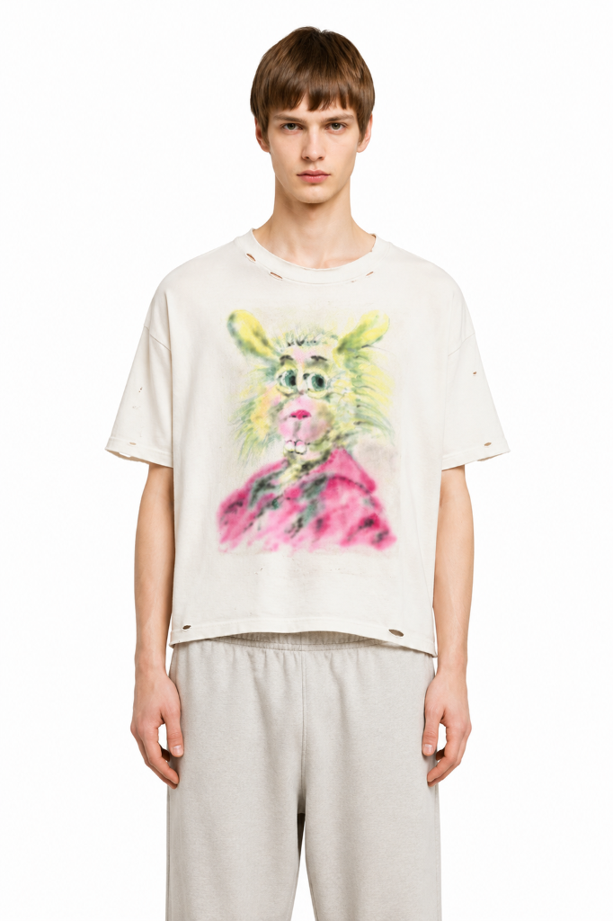 Bunny Graphic Tee — Cream