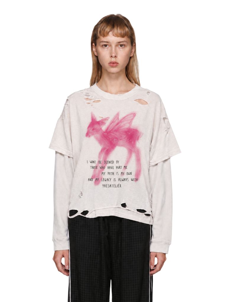 Flying Deer Long Sleeve — Cream