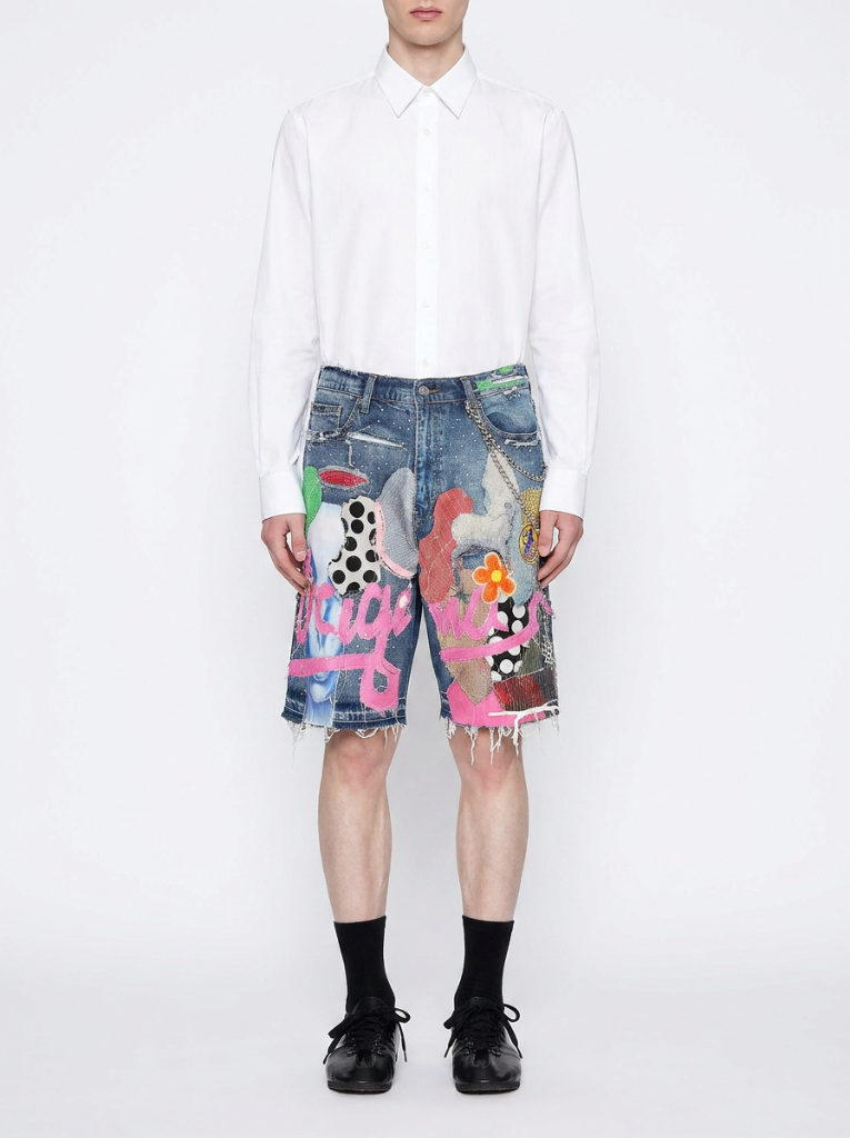 Originals Patchwork Denim Shorts — Indigo