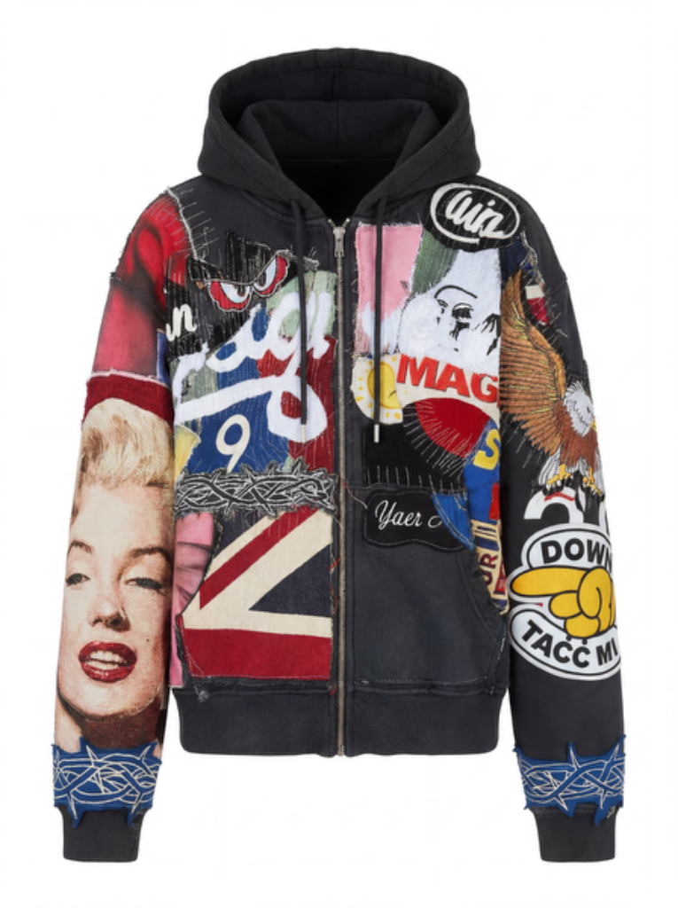 Collage Zip Hoodie — Midnight