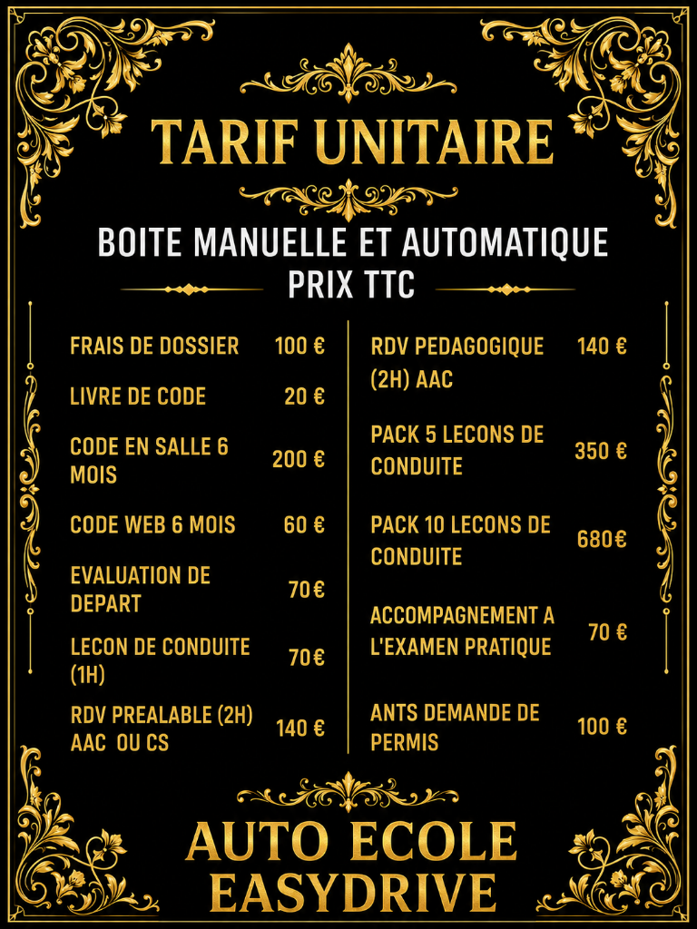 Tarif unitaire
