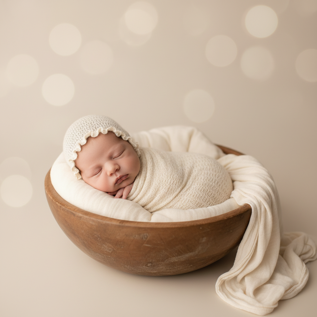 Newborn in Knit Wrap