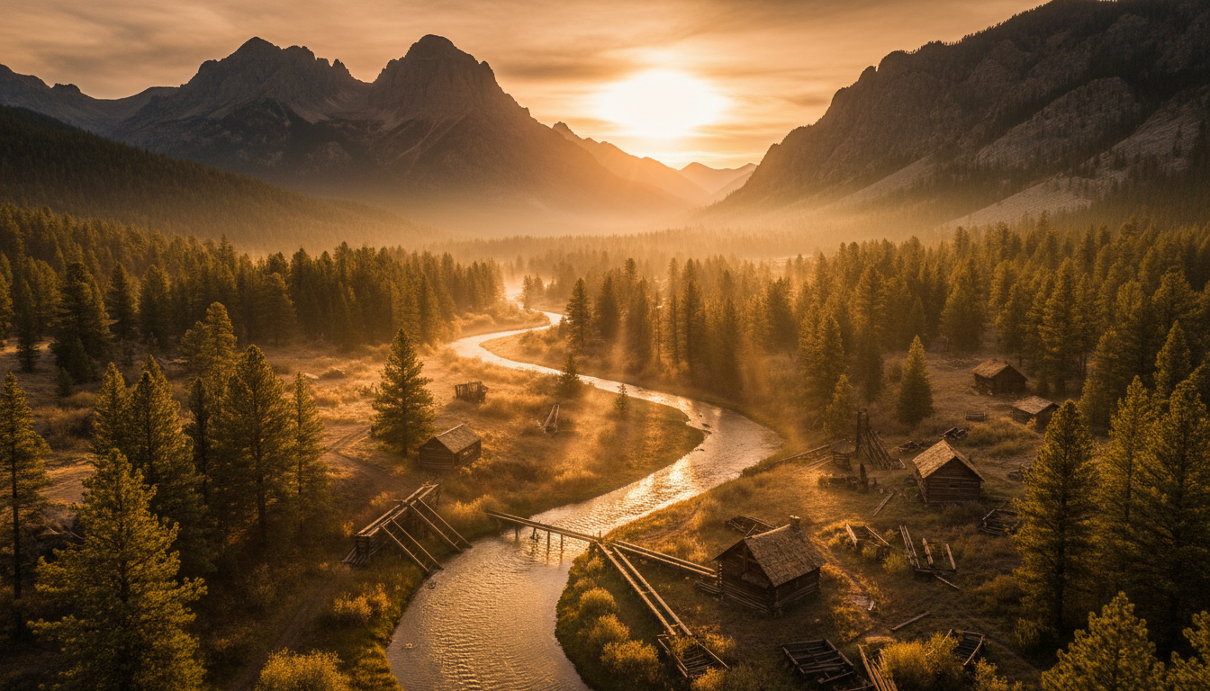 Colorado Mountain Valley at Sunset