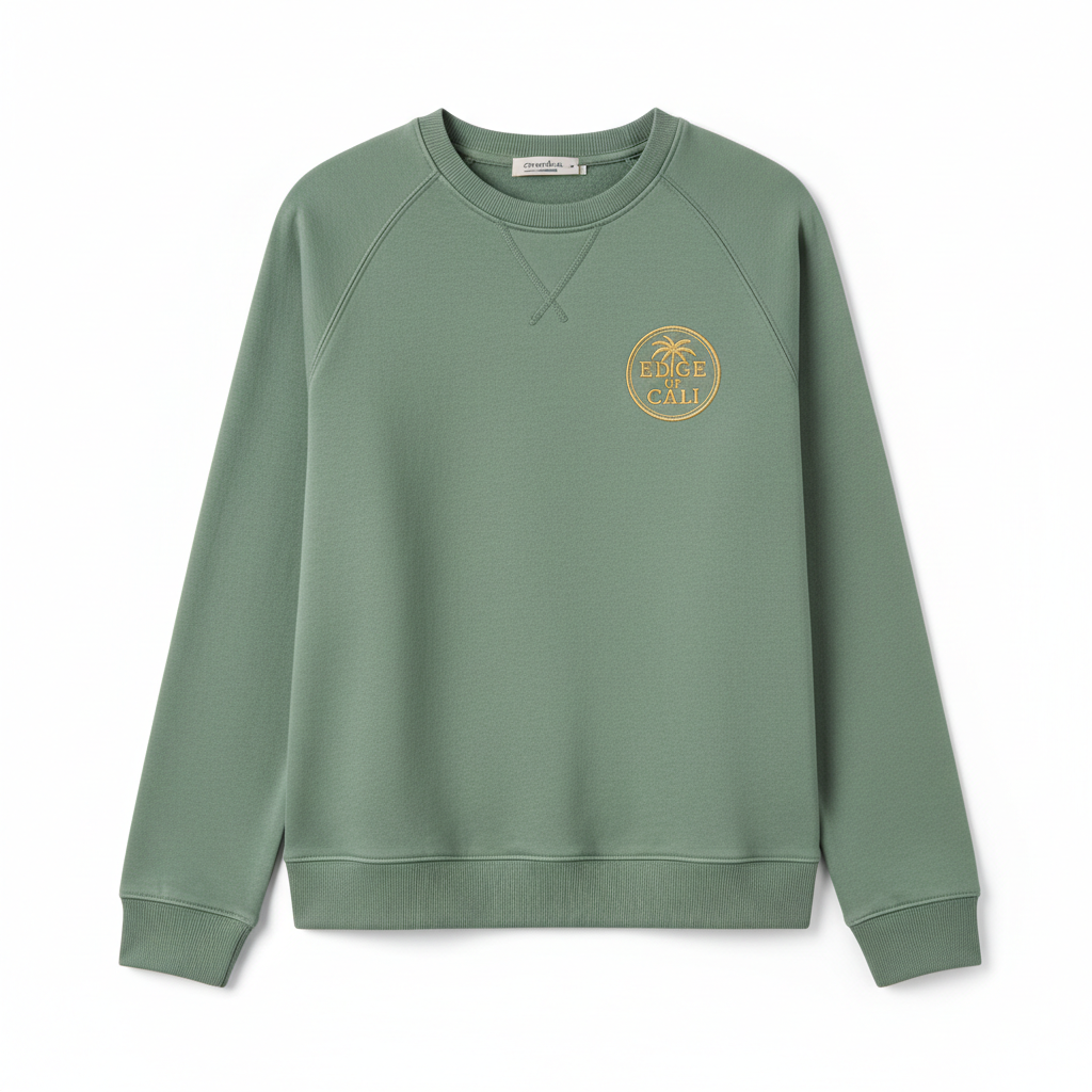 EC Shield Crewneck — Sage/Gold