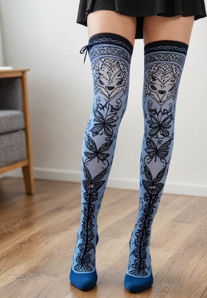Spirit Mask Thigh High — Steel Blue
