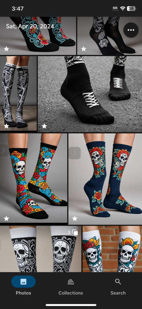 Skull & Roses Crew Sock — Navy