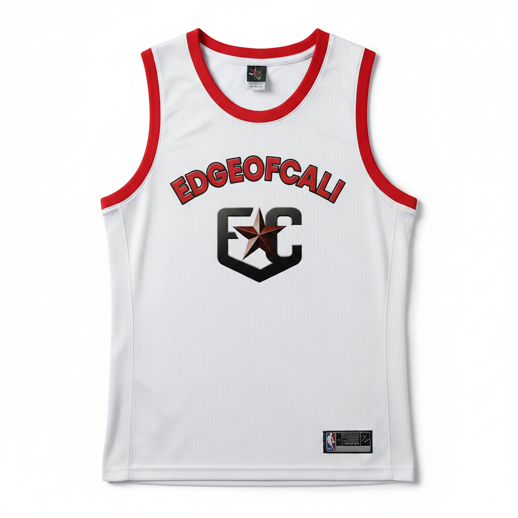 EdgeOfCali Basketball Jersey - White/Red
