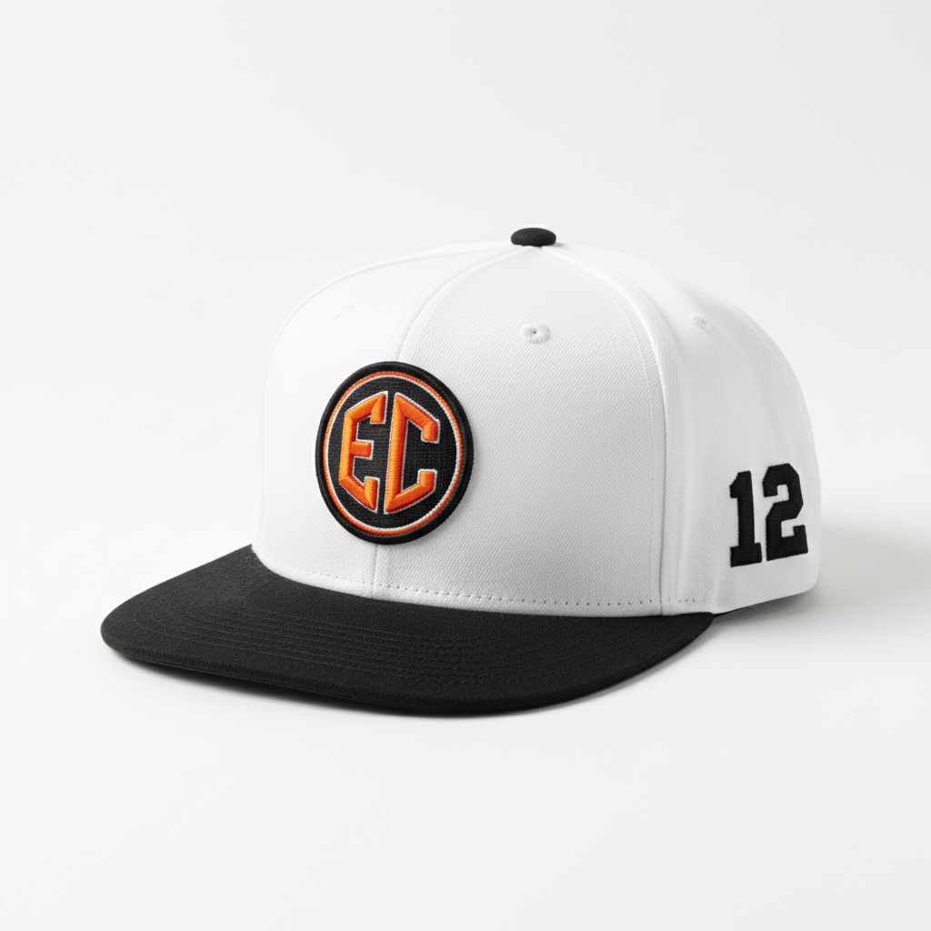 EC Badge Snapback — White/Black #12