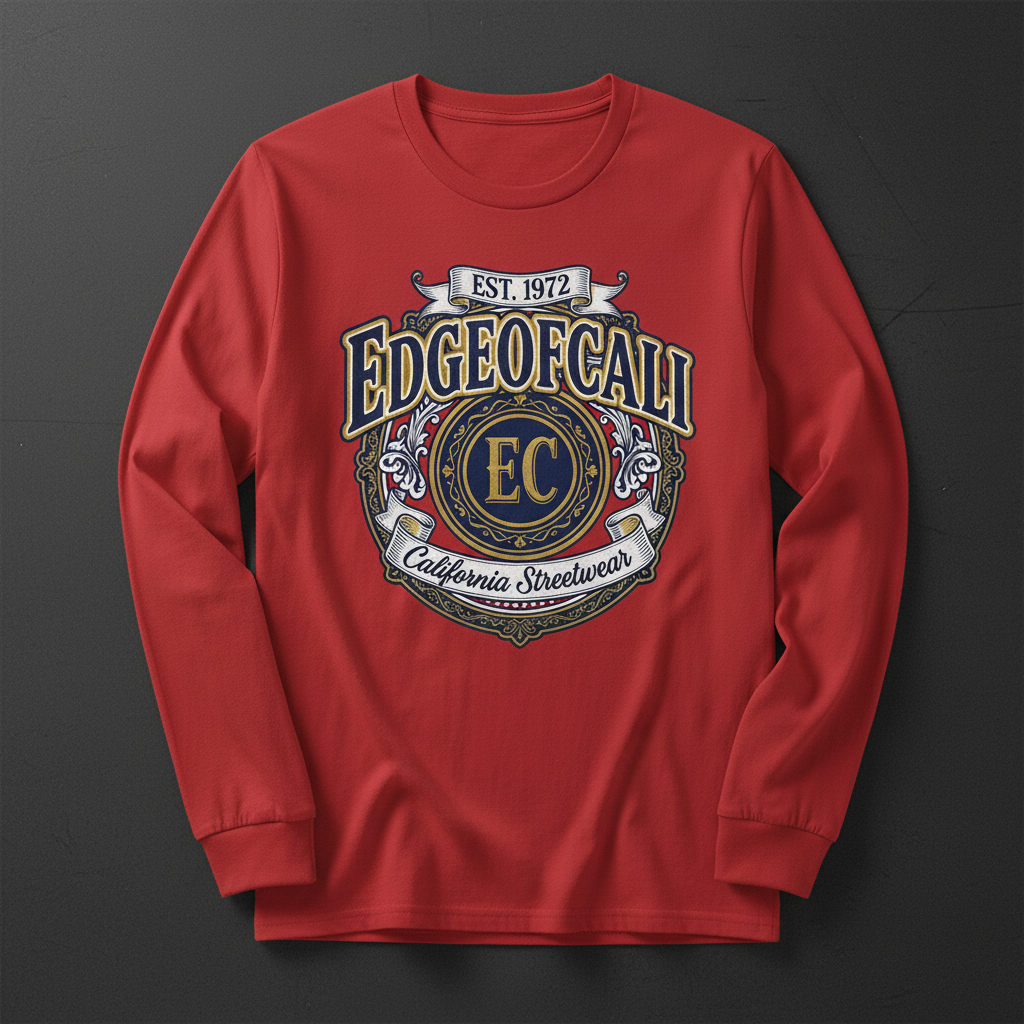 EC Heritage Crest Long Sleeve - Red