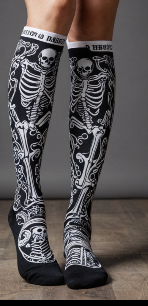 Skeleton Knee High Sock