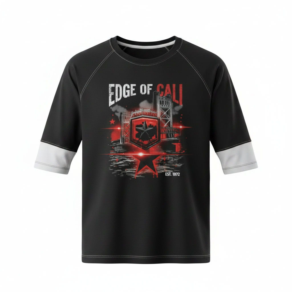 EC Tower Bridge 3/4 Baseball Tee — Black/White