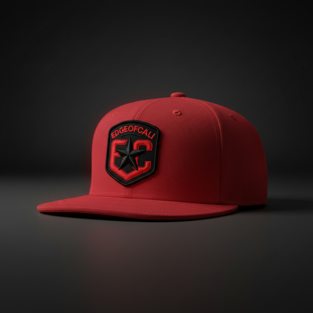 EC Neon Shield Fitted Cap — Red