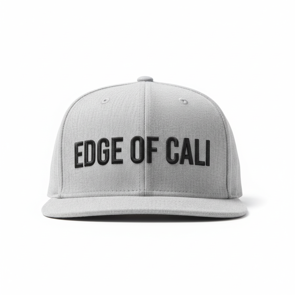 Edge Of Cali Block Text Fitted — Heather Grey