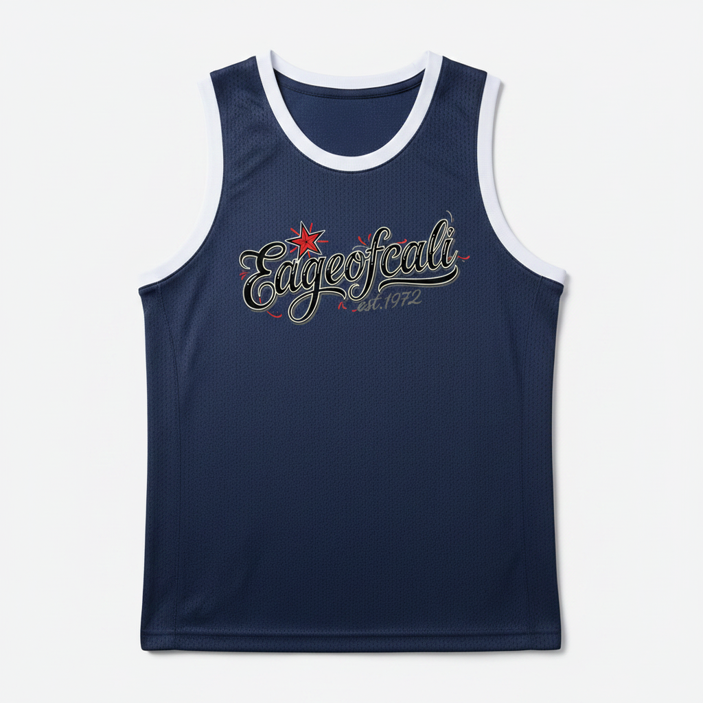 EdgeOfCali Basketball Jersey - Navy/White