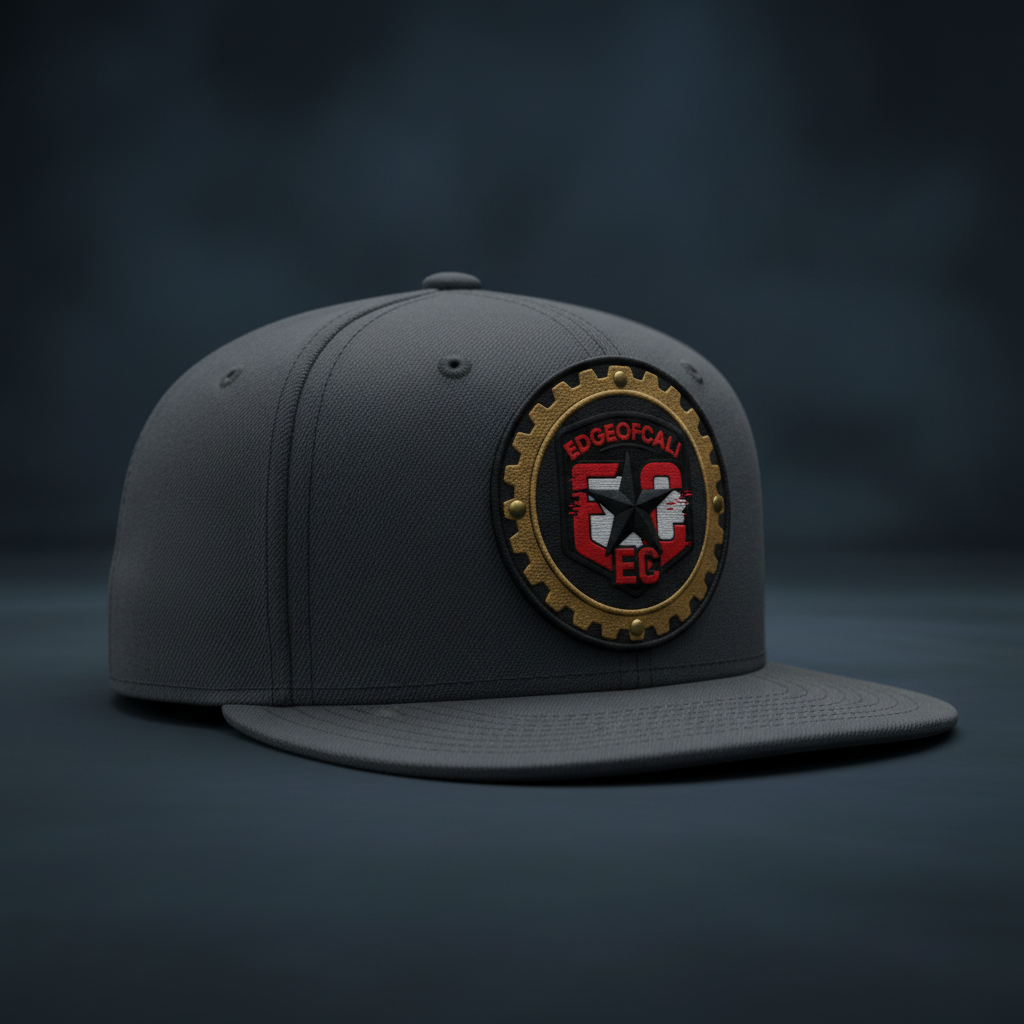 EC Steampunk Patch Fitted Cap — Charcoal