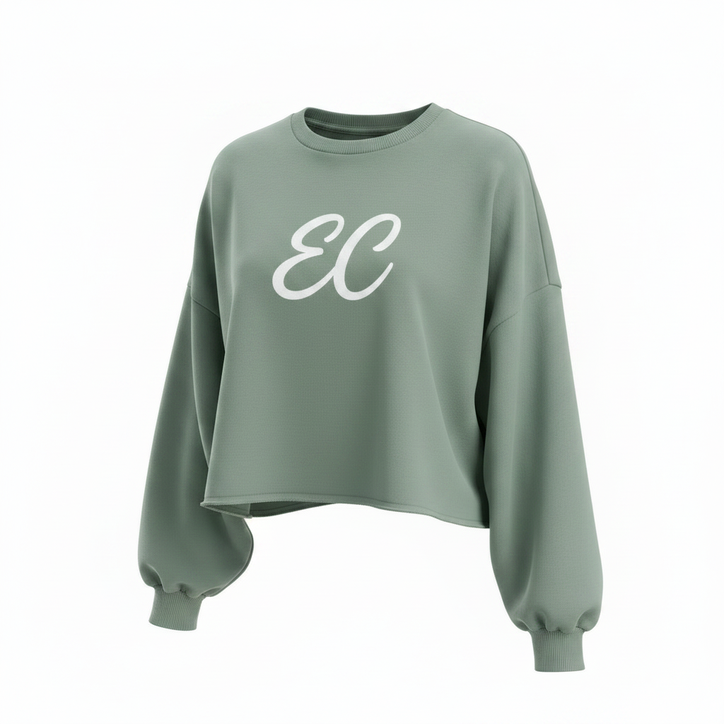 EC Women's Cropped Hoodie — Sage Green