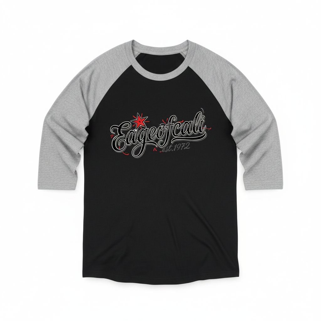 EdgeOfCali Baseball Raglan - Black/Grey