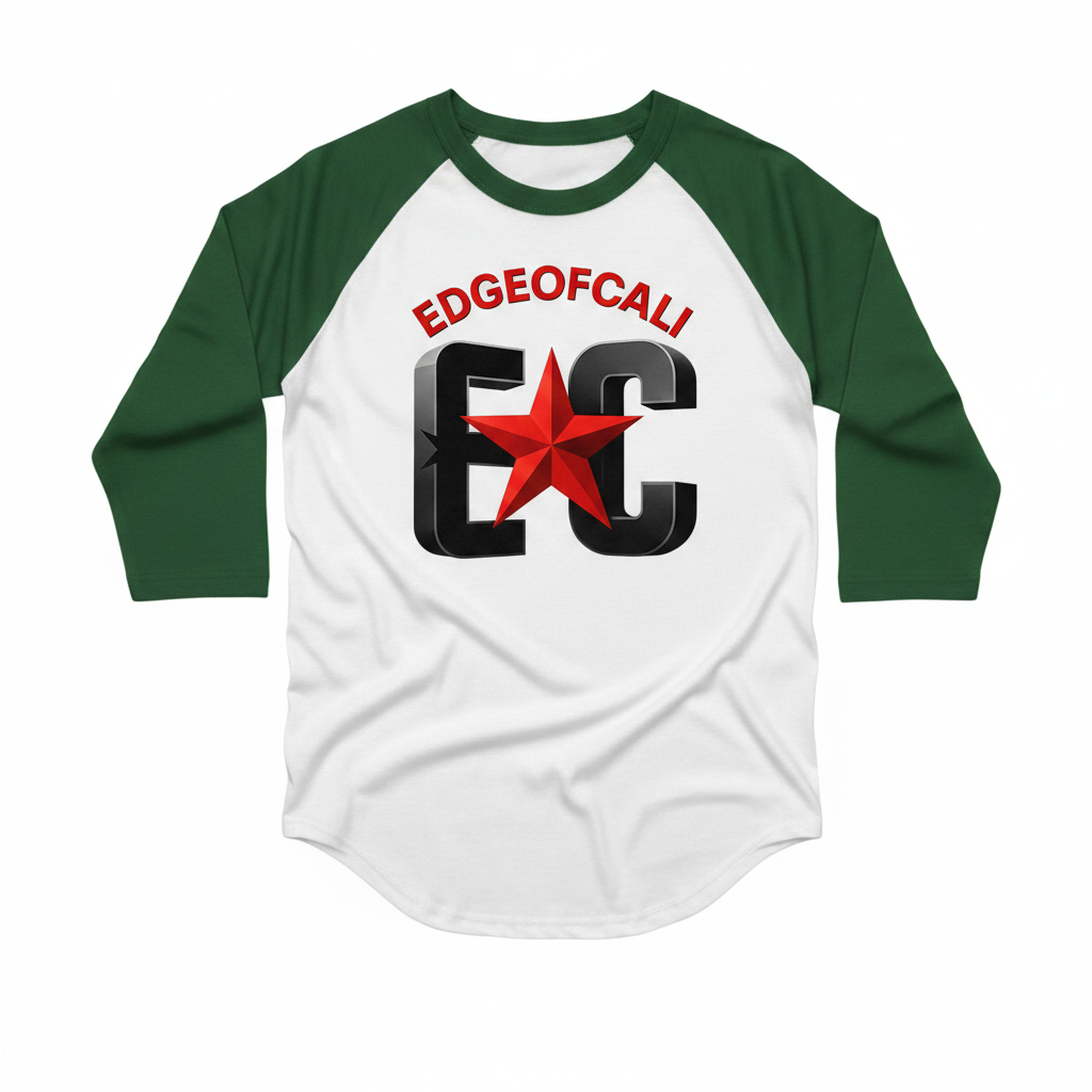 EdgeOfCali Baseball Raglan - White/Forest