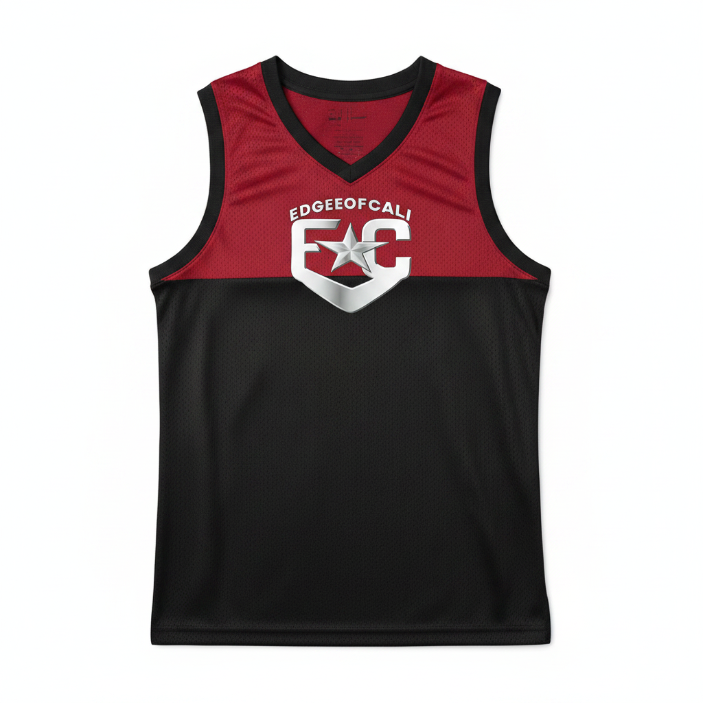 EdgeOfCali Basketball Jersey - Black/Red