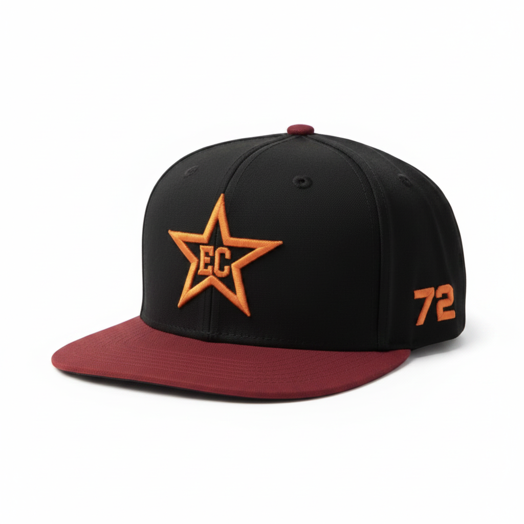 EC Star Fitted — Black/Crimson #72