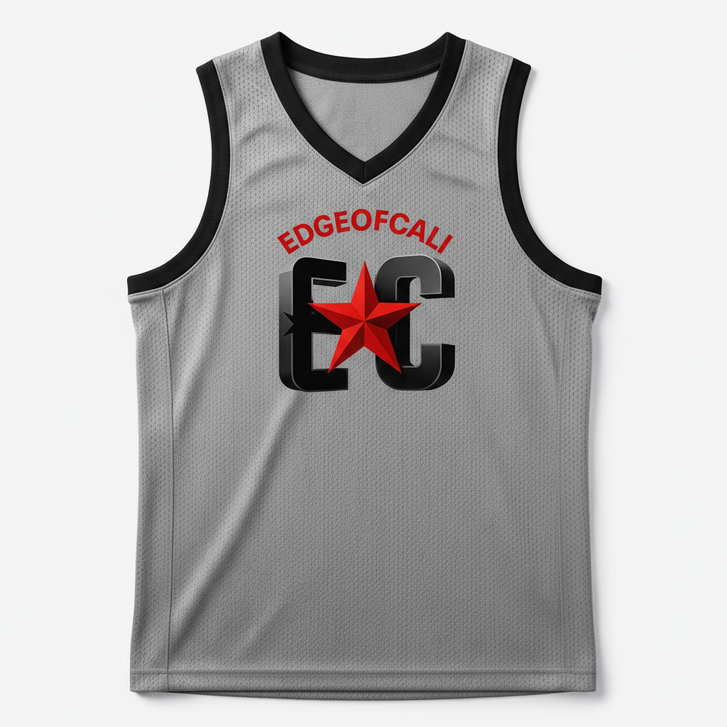 EdgeOfCali Basketball Jersey - Grey/Black