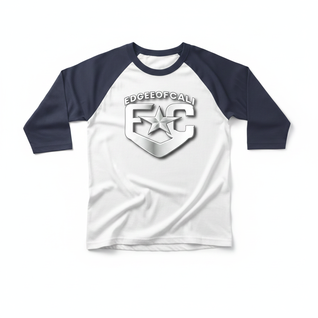 EdgeOfCali Baseball Raglan - White/Navy