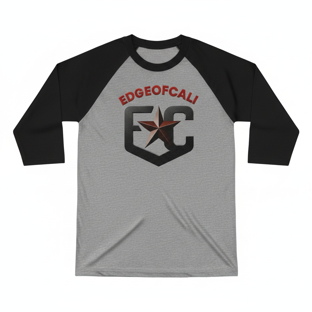 EdgeOfCali Baseball Raglan - Grey/Black