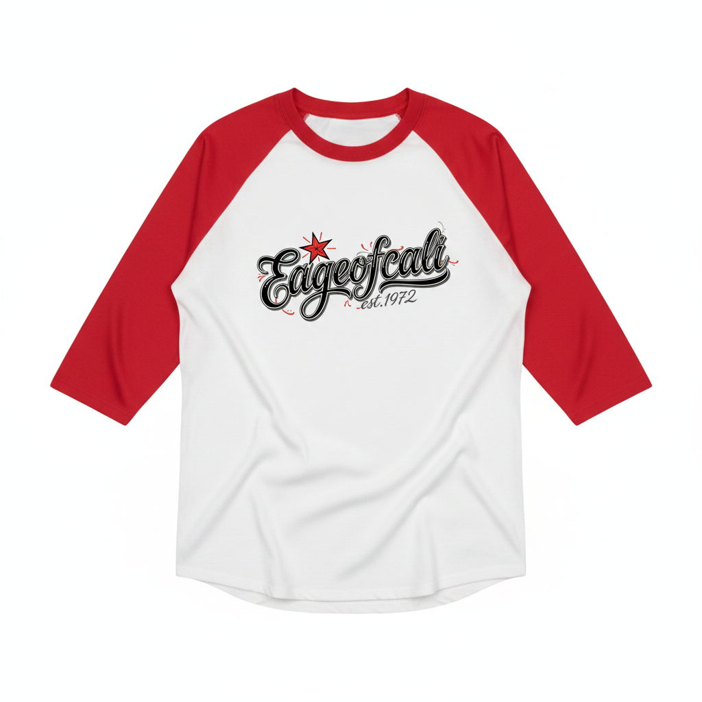 EdgeOfCali Baseball Raglan - White/Red