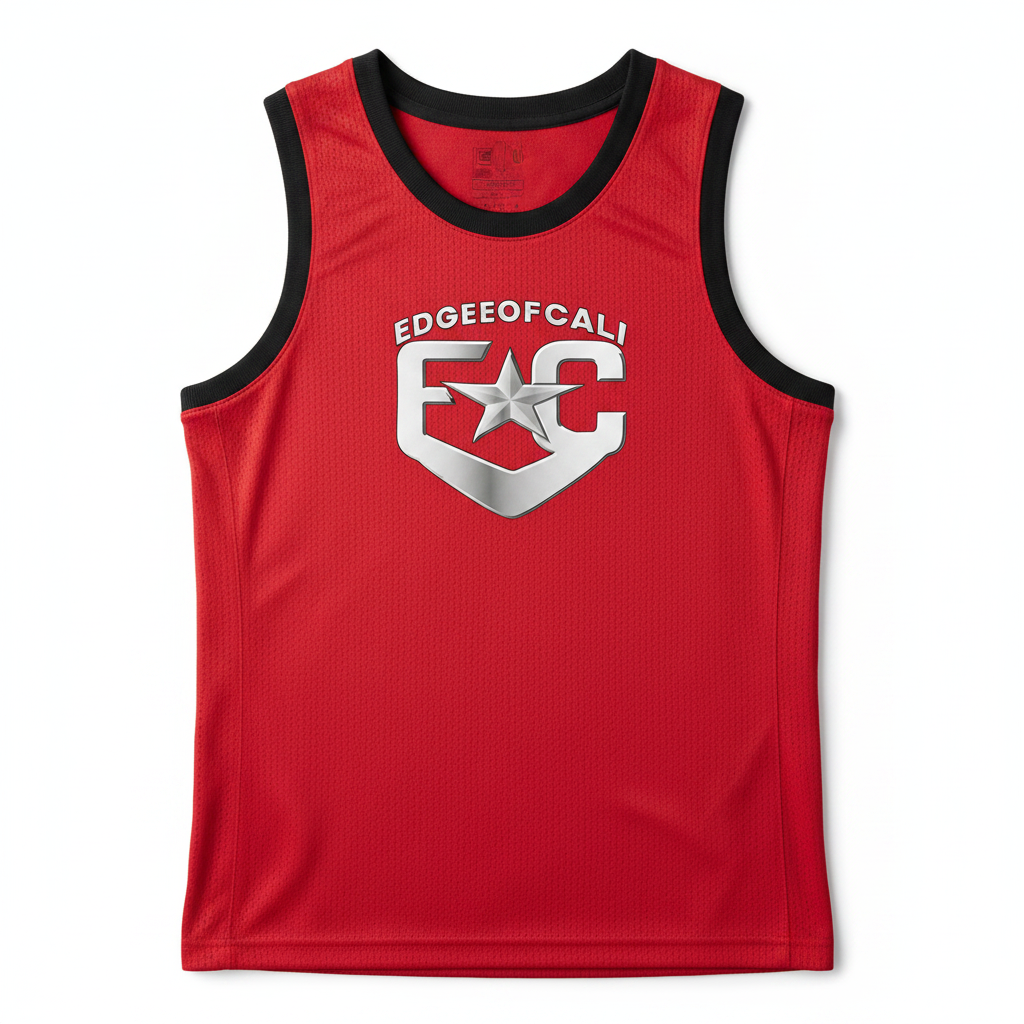 EdgeOfCali Basketball Jersey - Red/Black