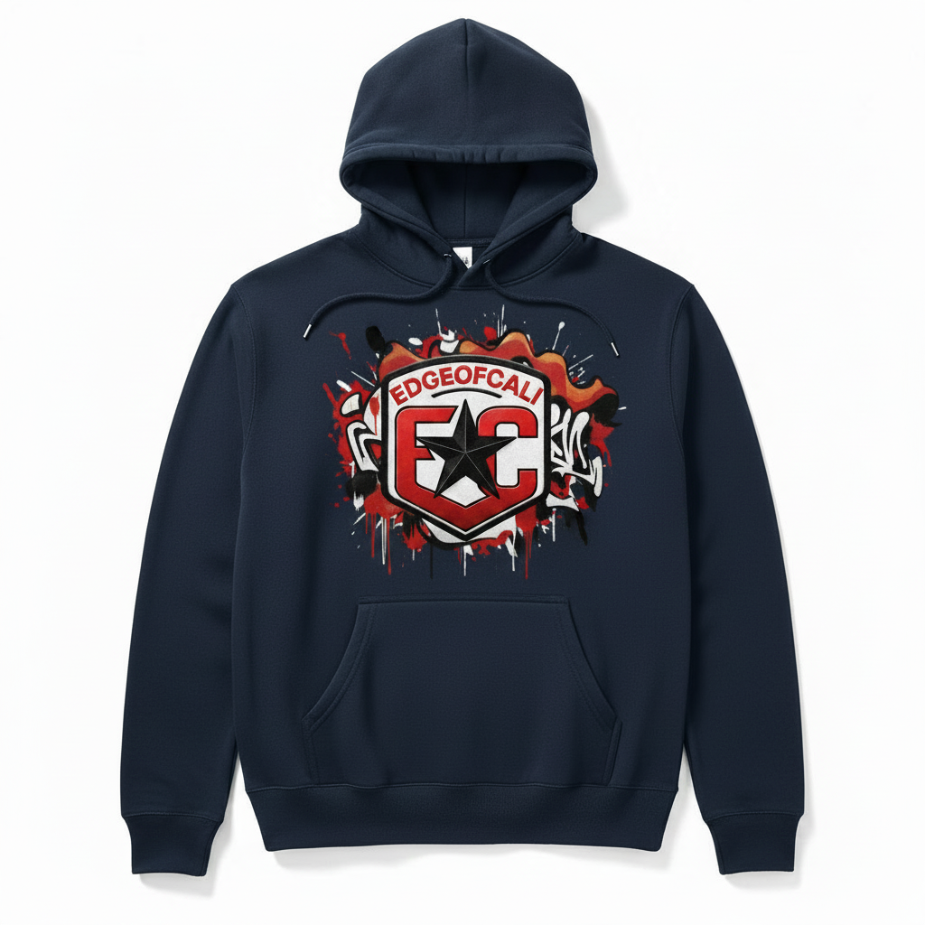 EC Graffiti Shield Hoodie — Navy