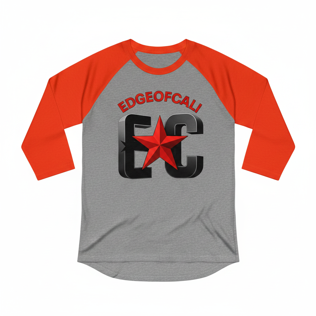 EdgeOfCali Baseball Raglan - Grey/Orange