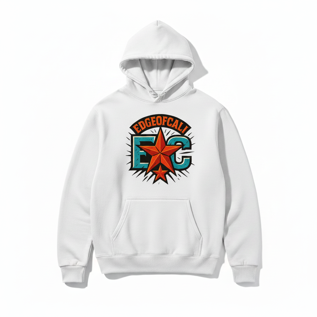 EC Retro Star Hoodie — White