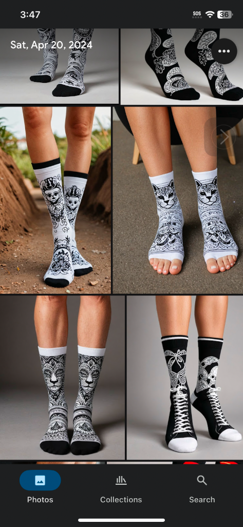 Tattoo Art Ankle Sock — White