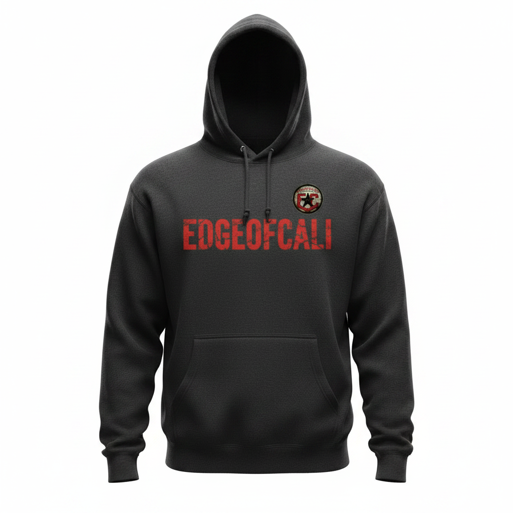 Shield Star Hoodie — Grey (Front & Back)