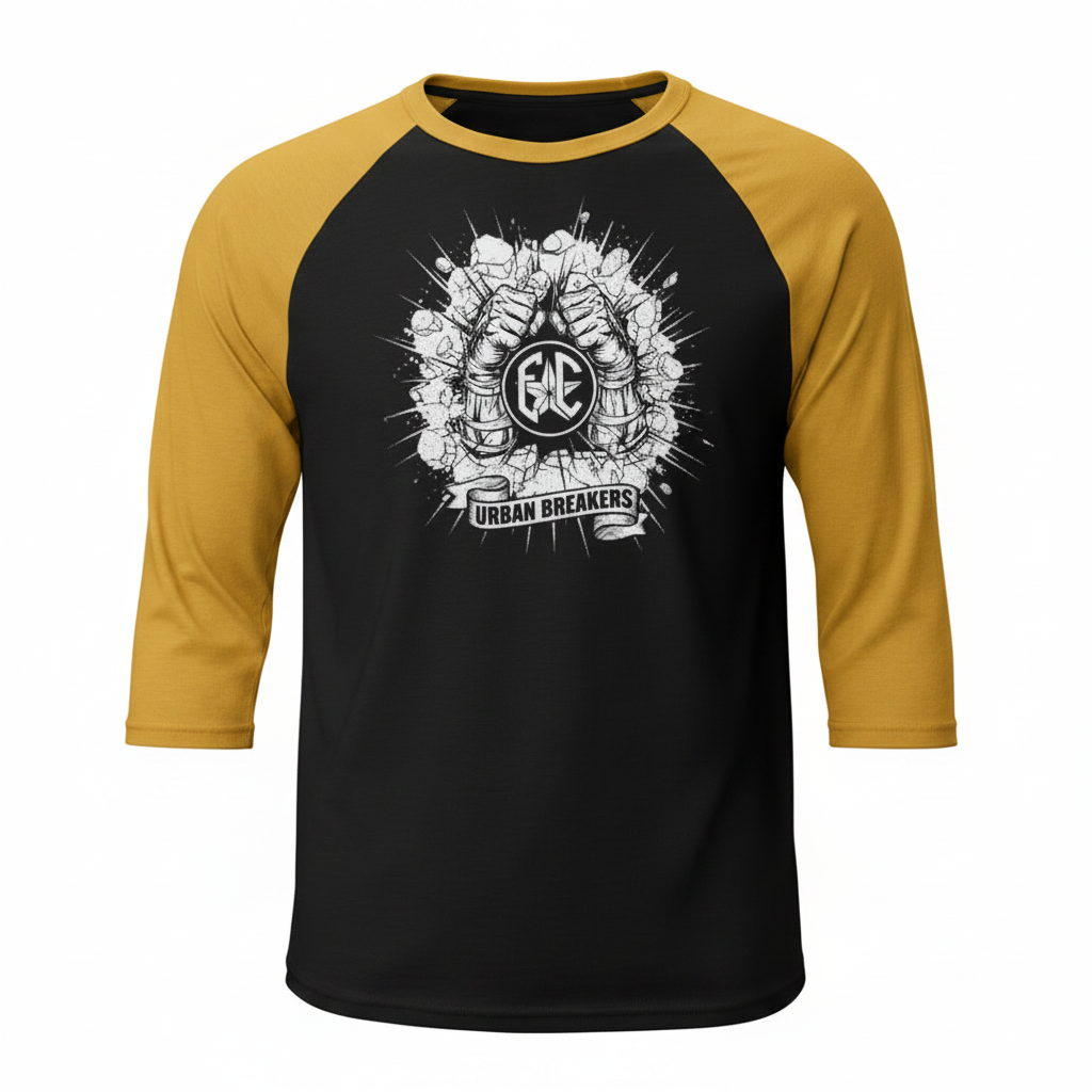 EC Fists of Cali 3/4 Baseball Tee — Yellow/Black