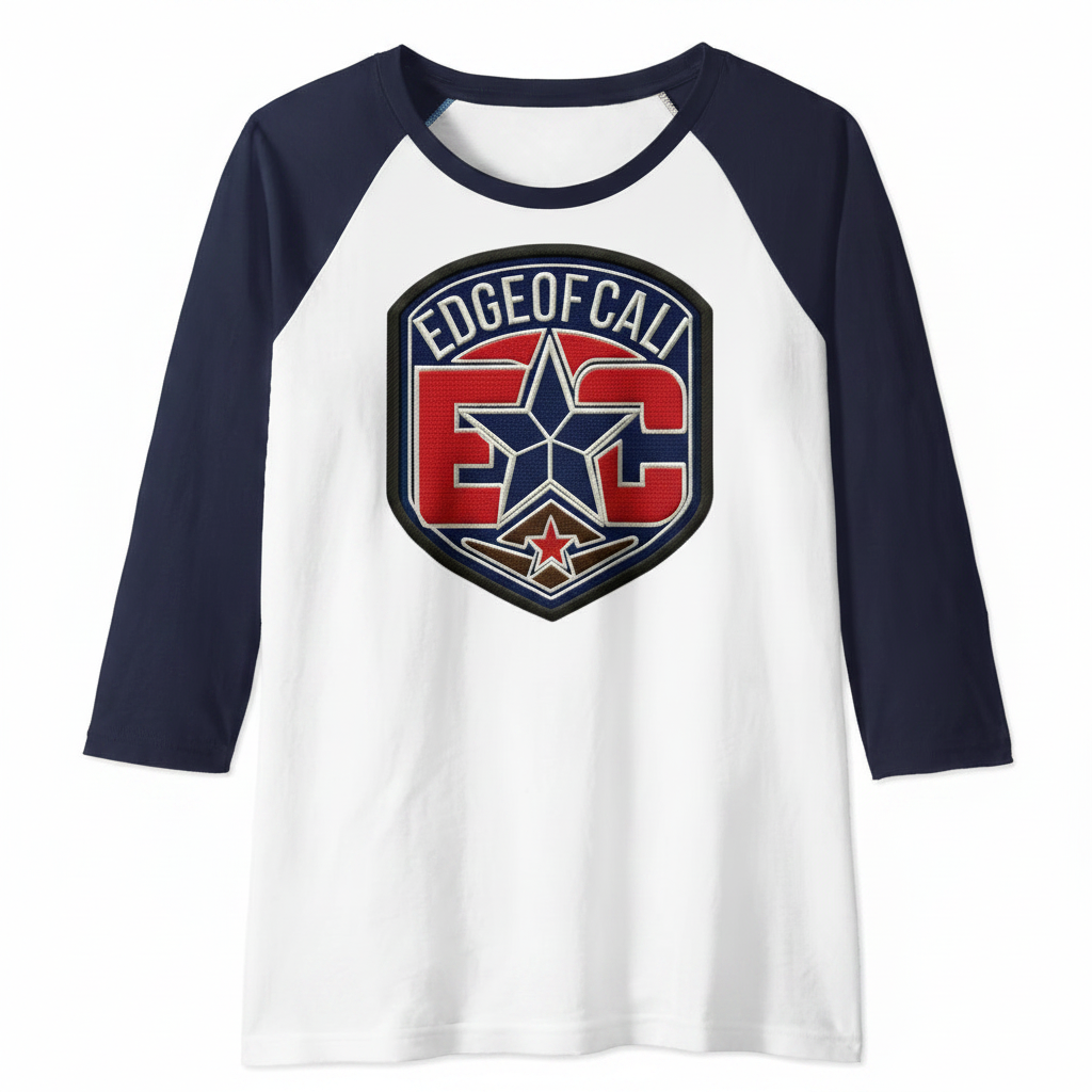 EC Navy 3/4 Sleeve Baseball Tee
