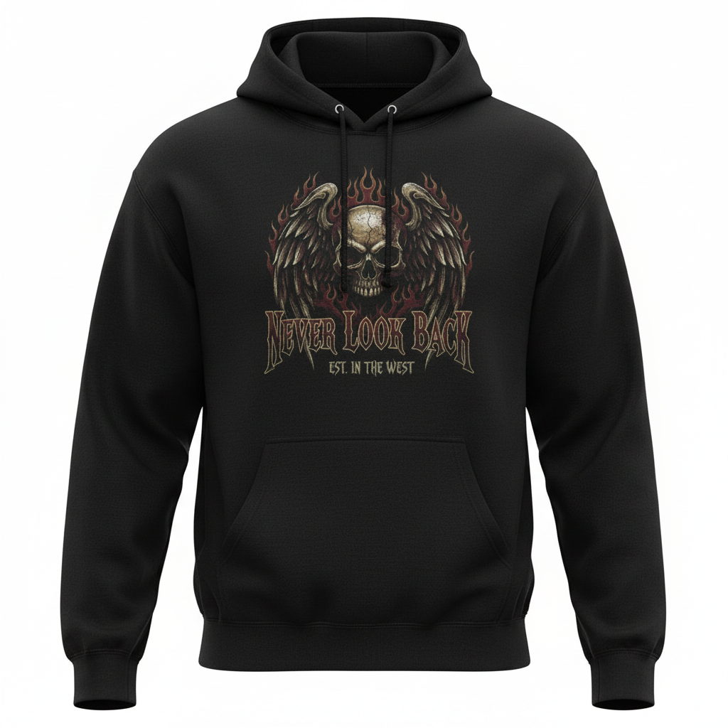 Never Look Back Hoodie — Black