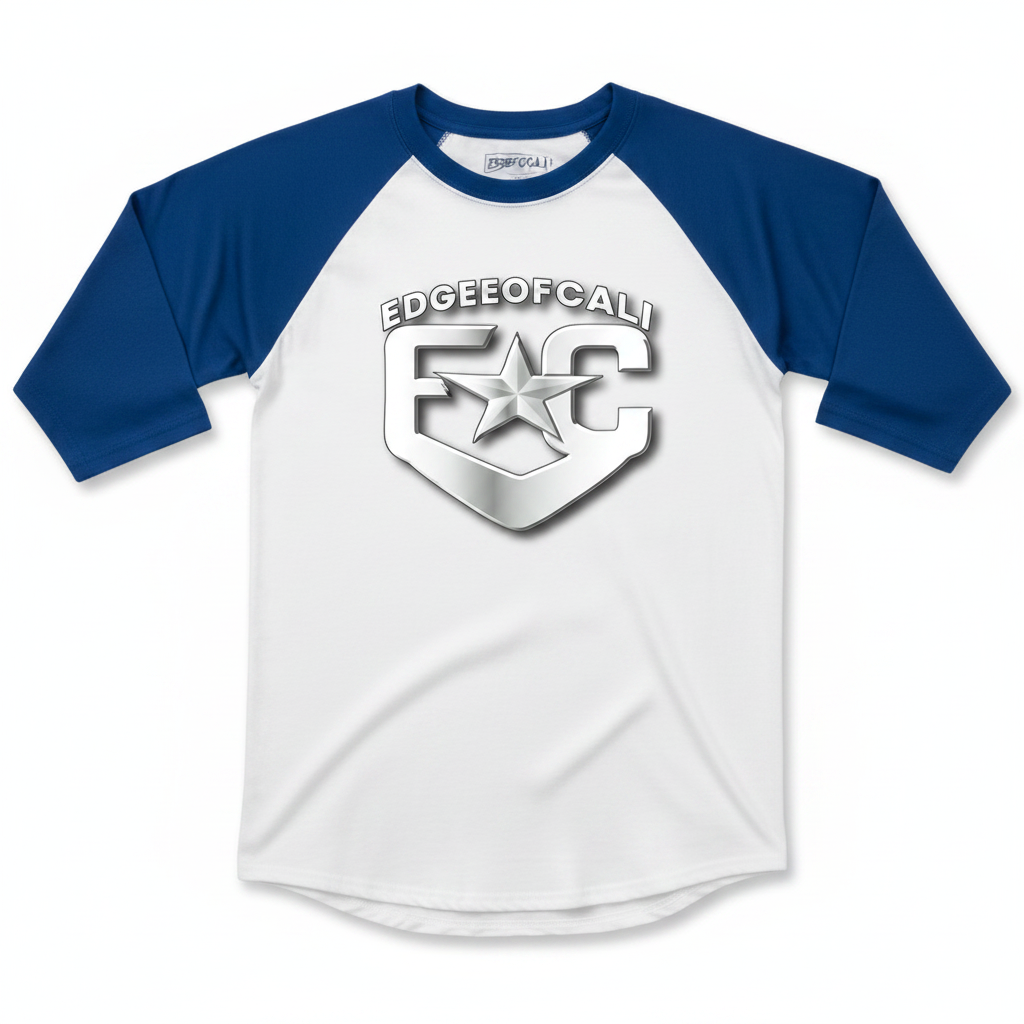 EdgeOfCali Baseball Raglan - White/Royal