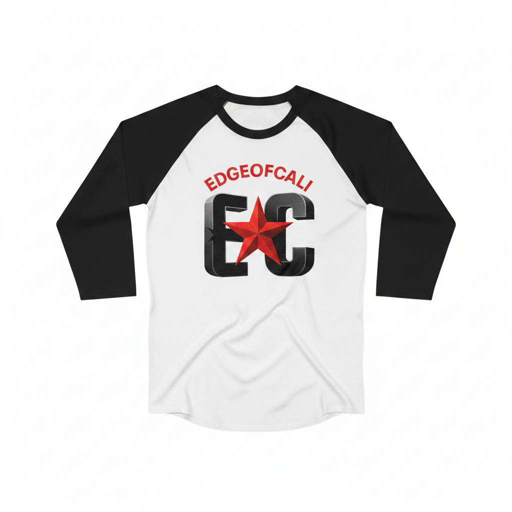 EdgeOfCali Baseball Raglan - White/Black