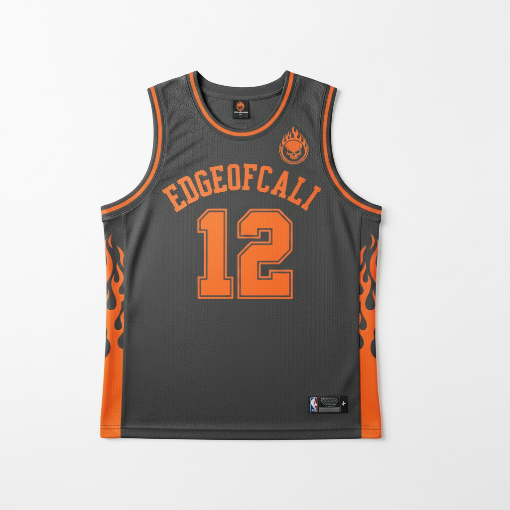 Skull Flame Jersey — Charcoal #12